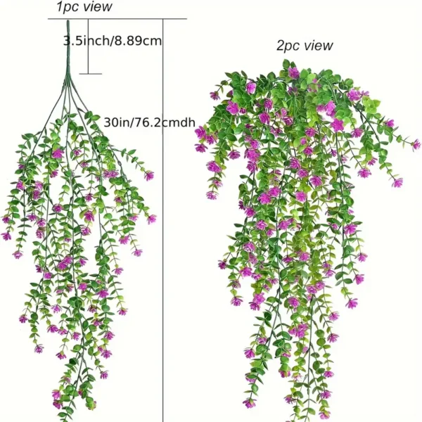 UV Protected Artificial Hanging Shrub Plants